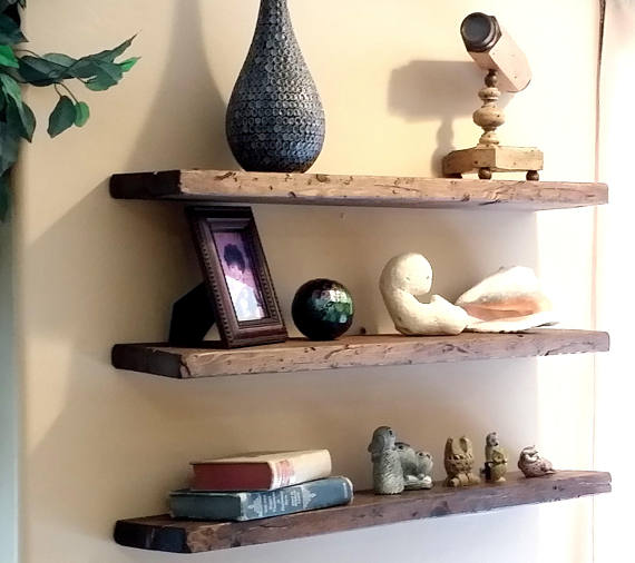 Reclaimed Wood Floating Shelves